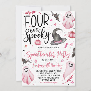 Four Ever Spooky Halloween Birthday Invitation