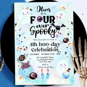 Four ever Spooky Halloween Ghost Invitation
