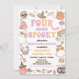 Four Ever Spooky Halloween Party Invitation