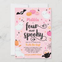Four Ever Spooky Pink Halloween 4th Birthday Party
