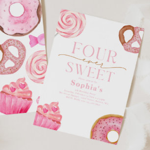 Four Ever Sweet Birthday Invitation