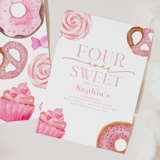 Four Ever Sweet Birthday Invitation (Creator Uploaded)