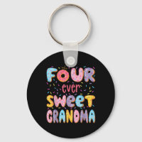 Four Ever Sweet Grandma 4th Birthday Girl Doughnut
