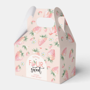 Four ever sweet strawberry kids birthday favour box