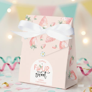 Four ever sweet strawberry kids birthday favour box