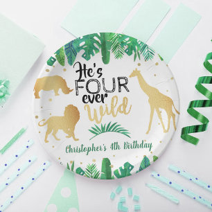 Four Ever Wild Boys 4th Birthday Party Paper Plate