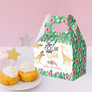 Four Ever Wild Dinosaur Girls 4th Birthday Favour Box