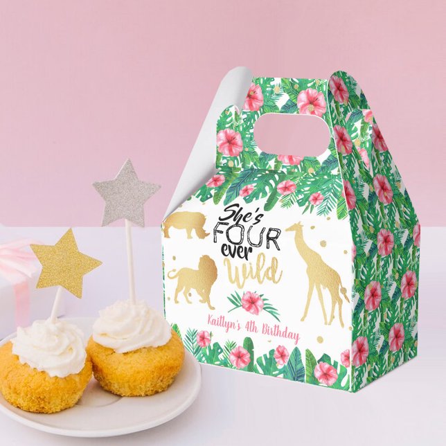 Four Ever Wild Girls 4th Birthday Favour Box (Creator Uploaded)