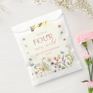 Four Ever Wild Wildflower 4th Birthday Party Favour Bag