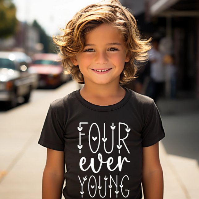 Four Ever Young - Fourth Birthday 4th Birthday T-Shirt (Creator Uploaded)