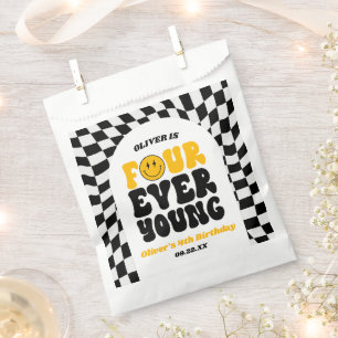 Four Ever Young Retro Fourth 4th Birthday Party Favour Bag