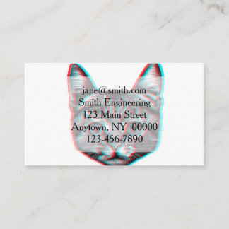 Four eyed cat illustration business card