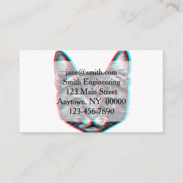 Four eyed cat illustration business card (Front)