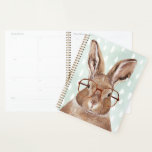 Four-Eyed Forester | Bunny Rabbit Planner<br><div class="desc">This watercolor print features a bunny wearing eyeglasses | By Victoria Borges. Image ID: 132004GG</div>