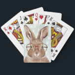 Four-Eyed Forester | Bunny Rabbit Playing Cards<br><div class="desc">This watercolor print features a bunny wearing eyeglasses | By Victoria Borges. Image ID: 132004GG</div>