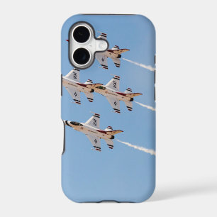 Four F-16 Thunderbirds fly in close formation