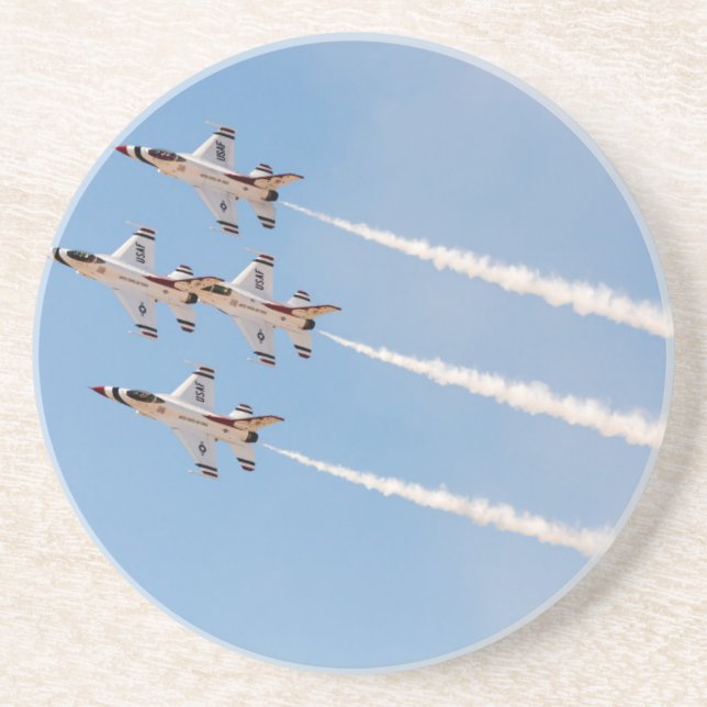 Four F-16 Thunderbirds fly in close formation Coaster (Front)