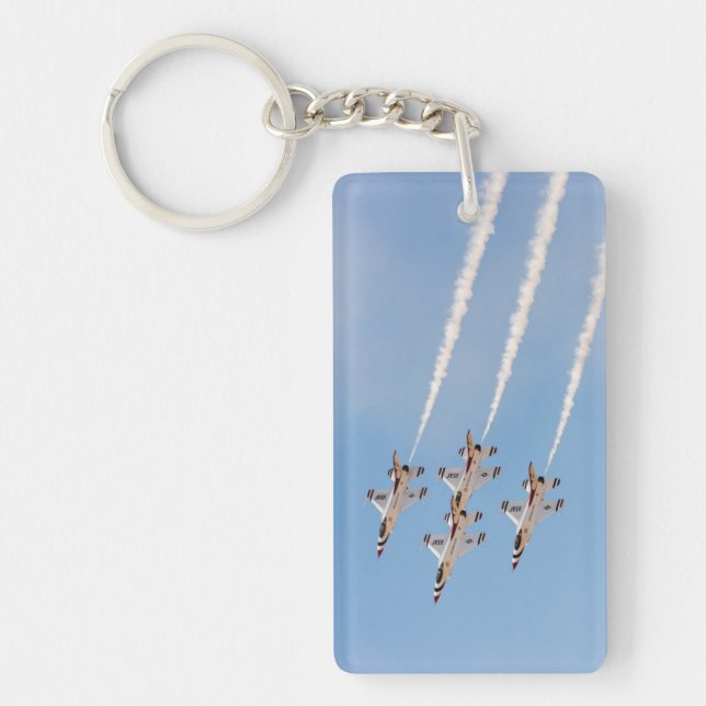 Four F-16 Thunderbirds fly in close formation Key Ring (Front)