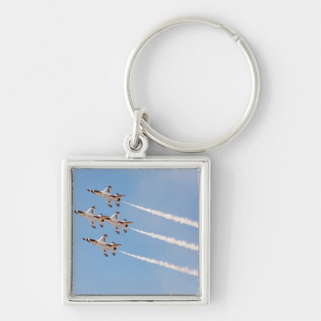 Four F-16 Thunderbirds fly in close formation Key Ring (Front)