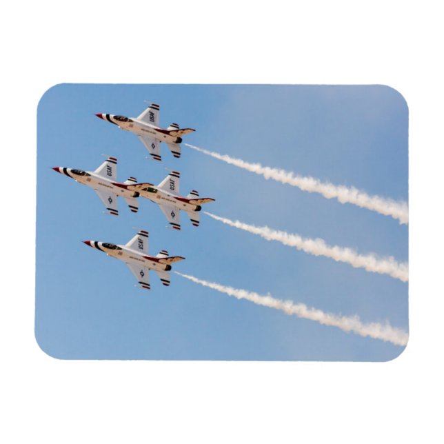 Four F-16 Thunderbirds fly in close formation Magnet (Horizontal)