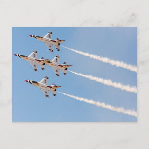 Four F-16 Thunderbirds fly in close formation Postcard