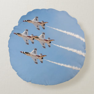 Four F-16 Thunderbirds fly in close formation Round Cushion