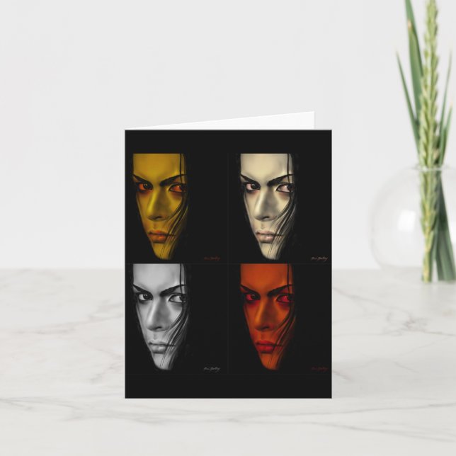 four faces card (Front)