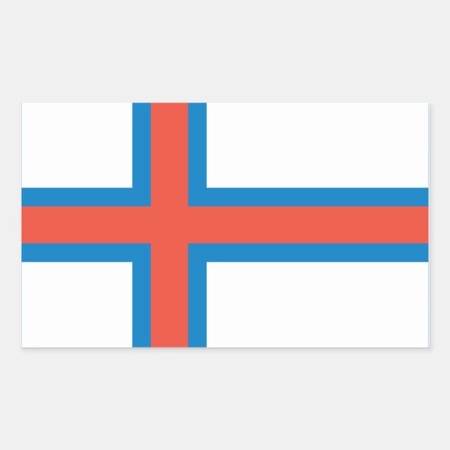 FOUR Faroe Islands National Flag Rectangular Sticker (Front)