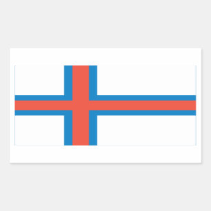 FOUR Faroe Islands National Flag Rectangular Sticker