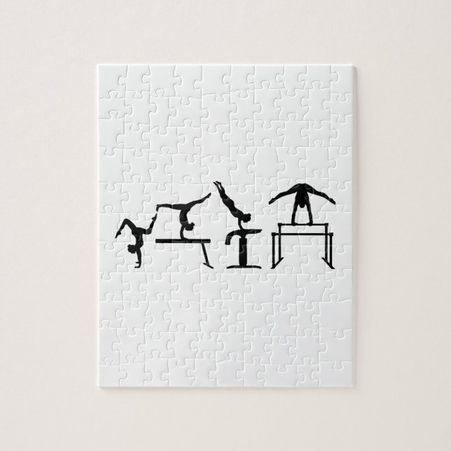 Four fight Quadrathlon Gymnastics Jigsaw Puzzle (Vertical)