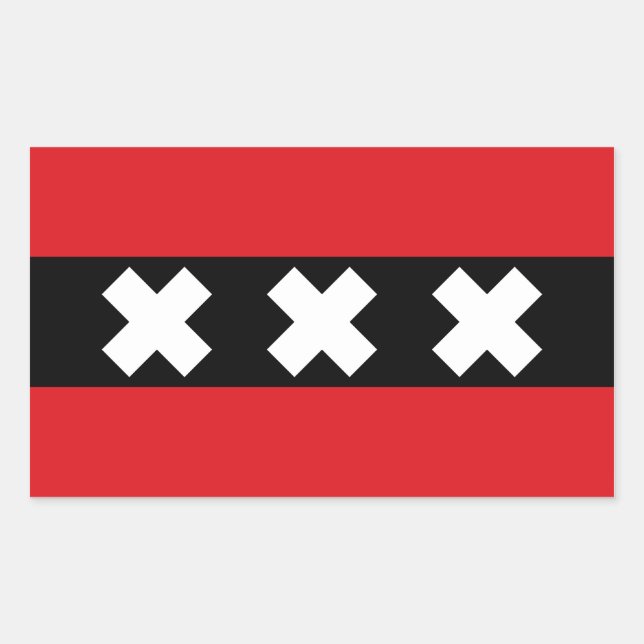 FOUR Flag of Amsterdam Rectangular Sticker (Front)