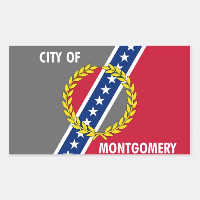 FOUR Flag of Montgomery, Alabama Rectangular Sticker (Front)