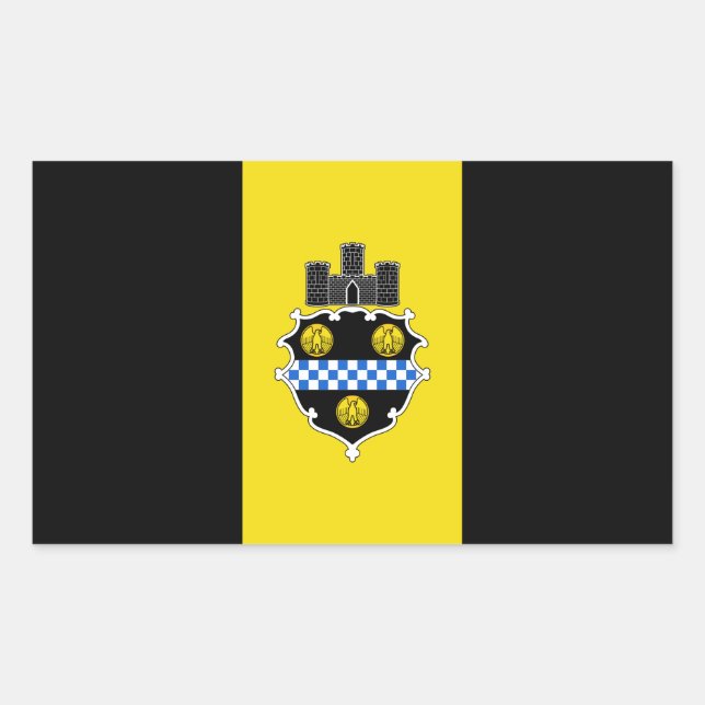 FOUR Flag of Pittsburgh Rectangular Sticker (Front)