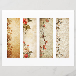 Four Floral Bookmarks