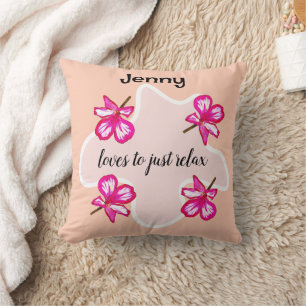 Four floral pink flowers cushion
