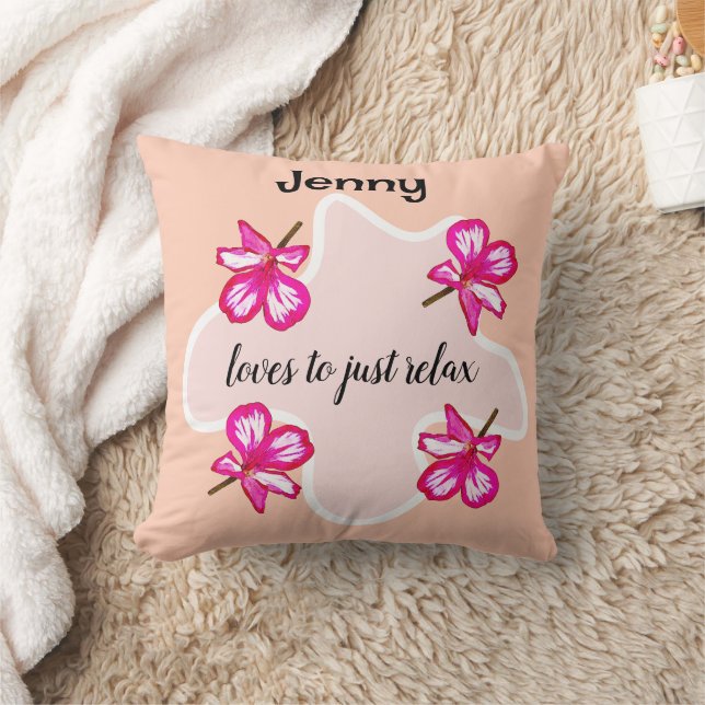 Four floral pink flowers  cushion (Blanket)