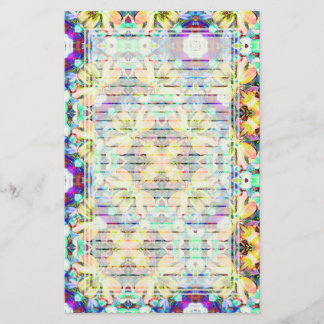 Four Flower Kaleidoscope Lined Stationery
