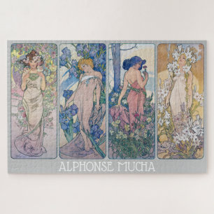 Four Flowers, Alphonse Mucha Jigsaw Puzzle