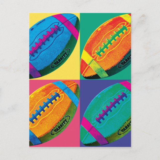 Four Footballs in Different Colours Postcard (Front)