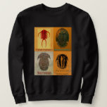 Four Fossil Trilobite Montage Sweatshirt<br><div class="desc">A grouping of four trilobites. A Neometacanthus,  Paraceraurus,  Modocia Typicalis and a Yuepinquia. Each one has a tee of it's own.</div>