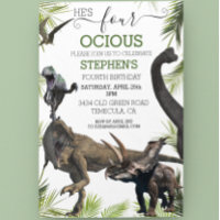 Four Fourth Dinosaur Tyrannosaurus Raptor Birthday