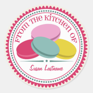 Four French Macarons Personalised Kitchen Label