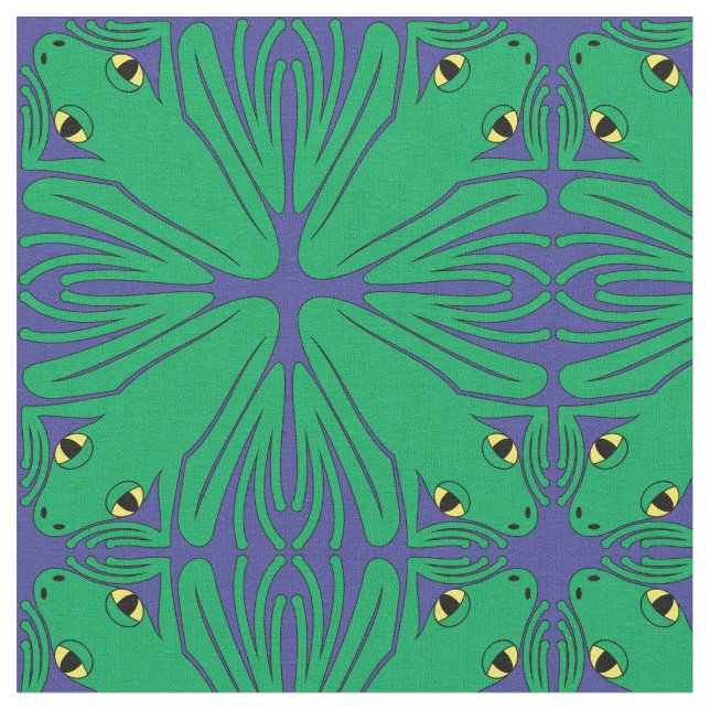 Four Frogs Fabric (Close Up)
