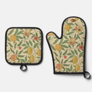 Four Fruit Pattern, William Morris Oven Mitt & Pot Holder Set