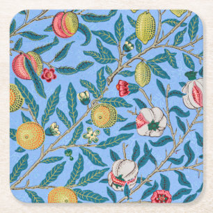 Four Fruit, William Morris Square Paper Coaster