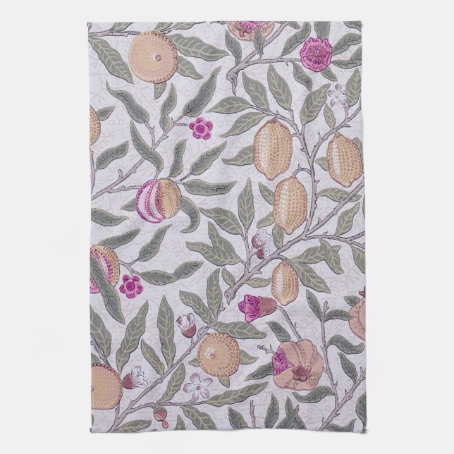 Four Fruit, William Morris Tea Towel (Vertical)