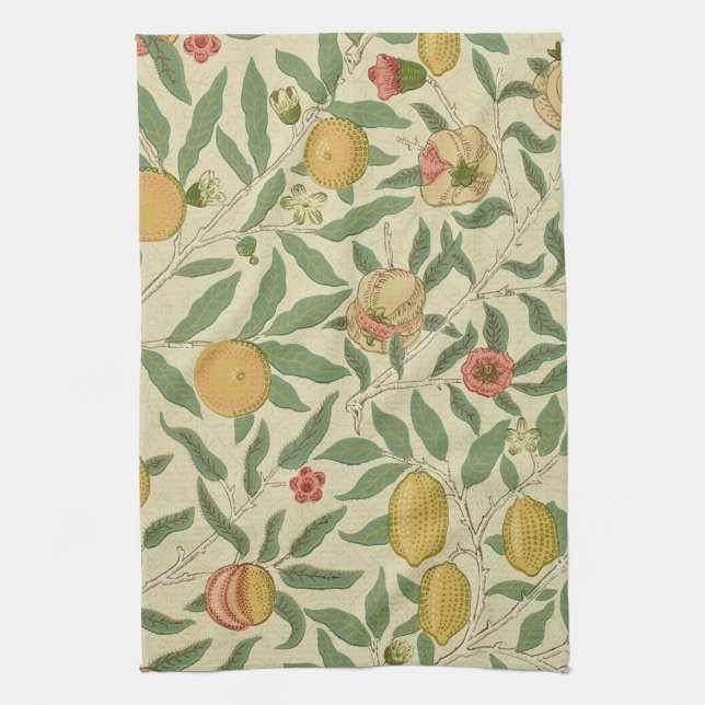 Four Fruit, William Morris Tea Towel (Vertical)