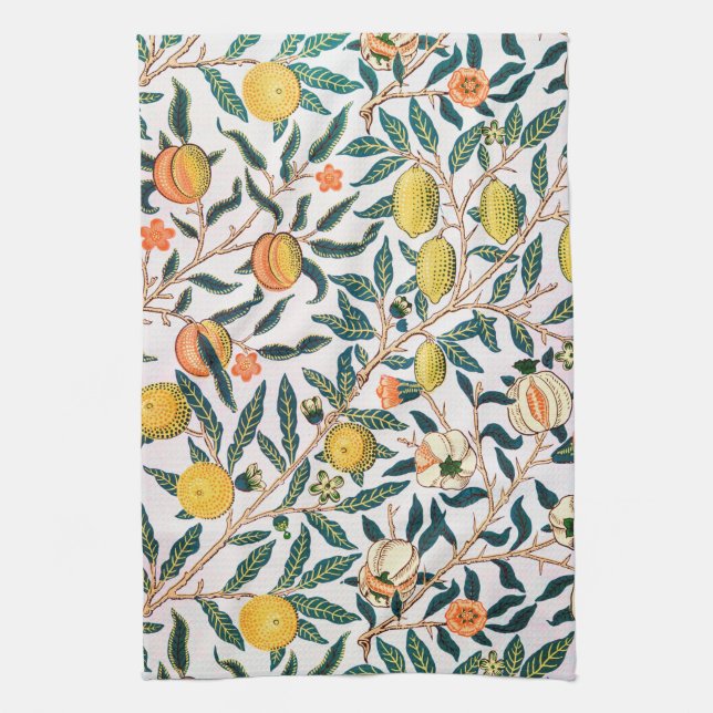 Four Fruit, William Morris Tea Towel (Vertical)