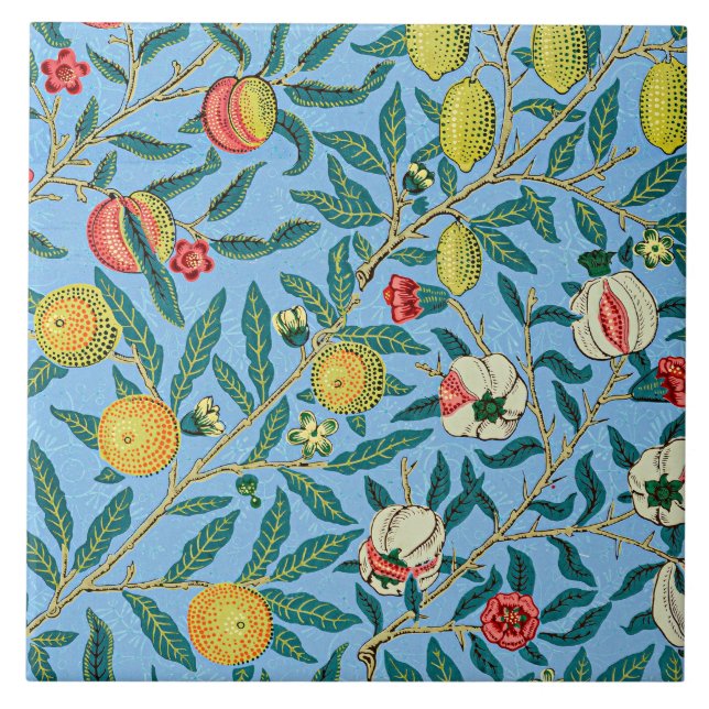 Four Fruits by William Morris Ceramic Tile (Front)