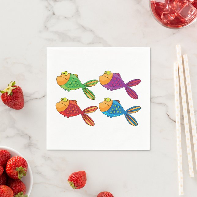 Four Funny Fish Napkins (Creator Uploaded)